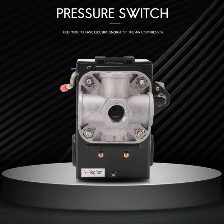 90-125psi-4-port-26-amp-pressure-switch-control-valve-air-compressor-heavy-duty-black