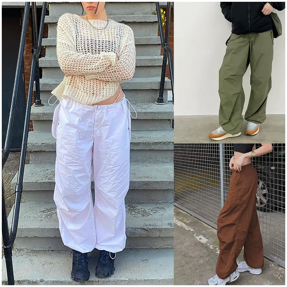 Women Wide Leg Pants With Pockets Solid Color Relaxed Fit Casual