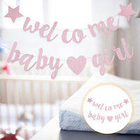 BESTOMZ ยินดีต้อนรับ Baby Banner Baby Shower Hanging Flag Glitter Glition เปิดเผยการตกแต่งปาร์ตี้