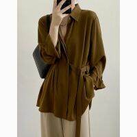 [COD] Yanshuang autumn design sense long-sleeved womens 2023 spring style loose and thin tie drape 80621