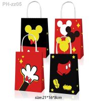 12pcs Mickey Mouse Party Gift Bags Mickey Paper Treat Candy Gift Bags with Handle for Kids Birthday Supplies Party Favor Bags