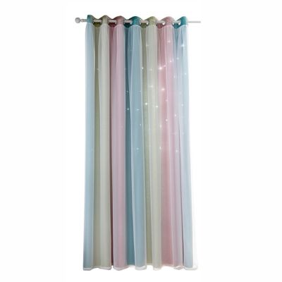 Curtains for Bedroom Blackout Stars Curtains for Kids Girls Double Layer Stars Window Curtains Curtains for Living Room 1 Panel