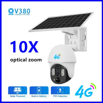 4G Sim Dual Lens Solar Panel Camera Outdoor CCTV Camaras PIR Detection  Night Vision V380 Security Protection Built in Battery