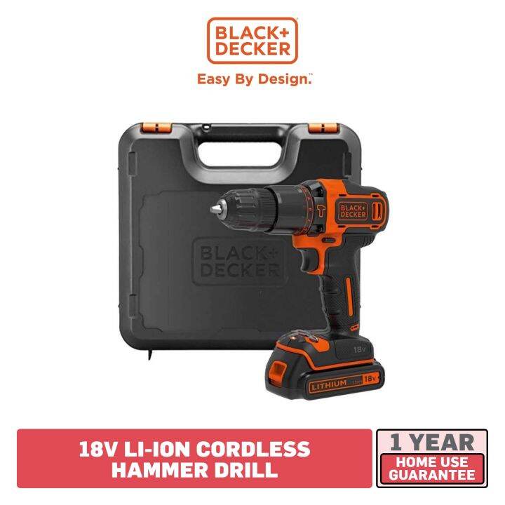 BLACK DECKER™ BDCHD18KB1 18V Cordless Hammer Drill Driver Power Tools [1 Year Warranty] Lazada PH