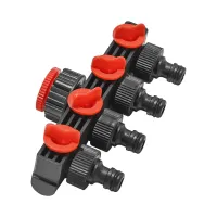 Garden Hose Pipe Splitter 4 Way Tap Connector Irrigation Connection Device Plastic Drip Irrigation Water Connector Garden Tool