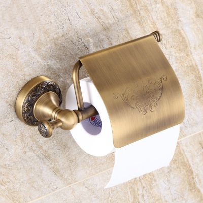 ❒ Antique Brass Wall Mounted Bathroom Tissue Paper Holder Toilet Paper Roll Holder KD936