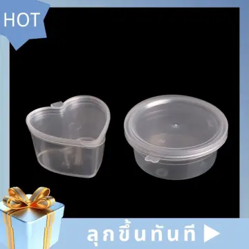 5/10pcs circular Plastic Color Plasticine Clear Containers Glue Putty Foam  Ball Storage Boxes 60ml Slime Storage