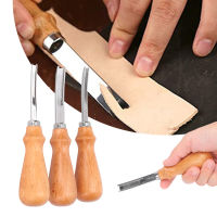 [Zeberdany] 3Pcs Leather Edger Professional Trimming Working Kit With Wooden Handle For DIY Craft Leather Cutting