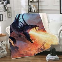 2023 in stock Charizard Printed Rectangular Blanket Home Office Warm Wool Double-Sided Thickened Winter，Contact the seller to customize the pattern for free