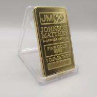 เหรียญที่ระลึก Johnson Matthey JM Bar ขนาด1ออนซ์24K เหรียญหุ้มทอง50X28มม. สามารถปรับแต่งได้