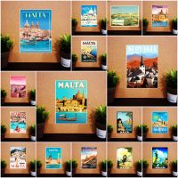 แม่เหล็กติดตู้เย็น มัลตา มอลโดวา ขนาด 2 × 3 นิ้ว ของแต่งบ้าน Fridge magnet Malta Moldova Vintage Souvenir 2x3 inch รับสั่งทำผลิต Made to order