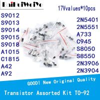 170PCS/LOTE Triode Transistor Assorted Kit 17Vvaluesx10pcs TO-92 S9012 S9013 S9014 S9015 S9018 A1015 C1815A42 A922 N5401 2N5551