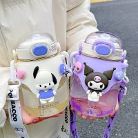 ♕ Sanrio Cinnamoroll Kuromi Water Cup Potted Straw Bottle Pachacco Summer New Cute 820ml High Capacity for Outdoor Sports Fitness