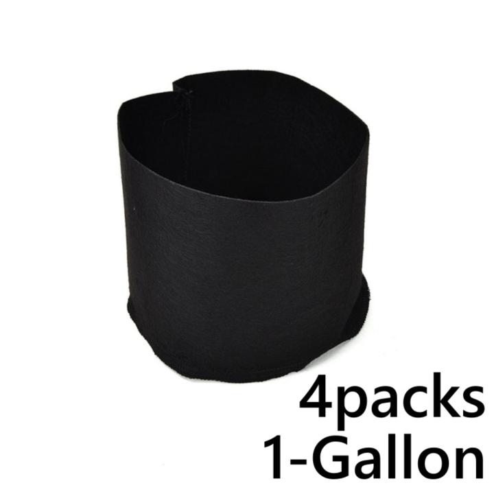 แพ็ค-4-ถุงปลูกต้นไม้แบบผ้า-ขนาด-1แกลลอน-สูง-15ซม-smart-grow-bag-1-gallon-fabric-pot