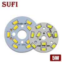 แผงไฟ LED PCB 10ชิ้นพร้อมชิพ SMD5730 5W 35Mm 40Mm 44Mm แผ่นตะเกียงอลูมิเนียมสำหรับหลอดไฟ DIY ไฟติดเพดานระเบิด