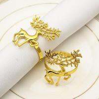 Napkin Rings Alloy Elk Chic Napkin Holder Rings 6pcs Christmas Metal Serviette Buckles For Party Decoration Dinning Table E