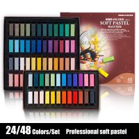 Art Painting Soft Color Chalk12/24/48 Colors/Set Professional Art Drawing Set Chalk Color Crayon Brush Stationery for Students