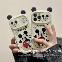 ins สเตอริโอน่ารัก Mickey ภาพประกอบโทรศัพท์กรณีสำหรับ iphone14promax สเตอริโอหูโทรศัพท์กรณีสำหรับ iphone13 กรณีการ์ตูนน่ารักสำหรับ iphone11promax