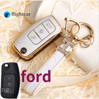 Flightcar ฝาครอบ Kunci Remote Mobil TPU แบบนิ่มปลอกสำหรับ Ford Fiesta Focus 2 Ecohort Kuga Escape Falcon B-Max C-Max Eco Ort