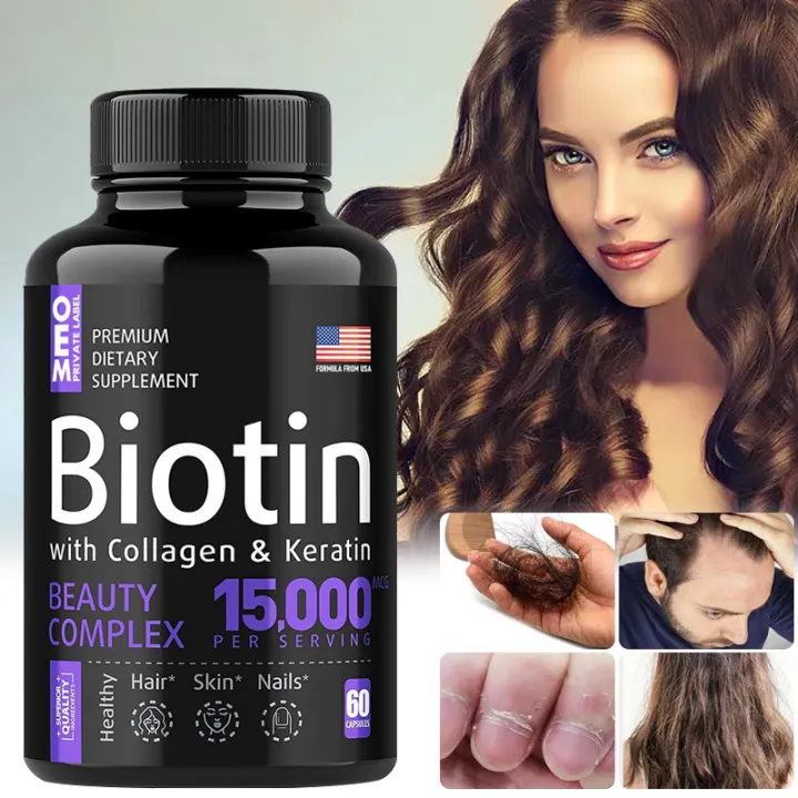 Biotin Capsules with Collagen vitamins 10,000 MCG - Increase Healthier ...