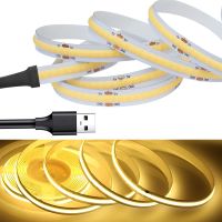 COB LED Strip Light USB 1M-5M High Density Super Bright 320LED DC 5V Flexible Type Warm Natural White Color Room Decor Luces Led