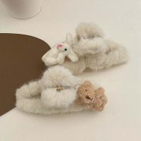 [COD] and winter furry cartoon rabbit hair clip cute plush sweet shark ins popular headwear accessories female