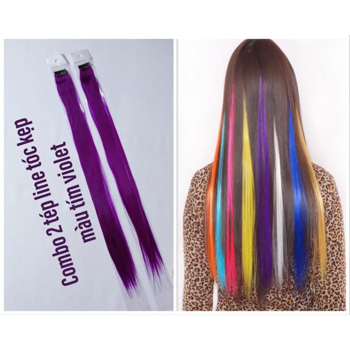 HCM]Combo 2 line tóc màu tím tao nhã - mỗi tép 3d có từ 80-100 sợi ...