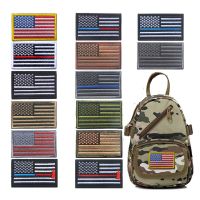 America Flag Embroidery Emblem Hook Fastener Patch Badge Military Tactical Military Iron On Patches Badge for Backpack Adhesives  Tape