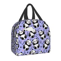 ﺴ Cartoon Panda Bear Insulated Lunch Bag for Camping Travel Waterproof Cooler Thermal Lunch Box Women Children School Work