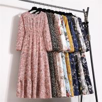 Elegant Floral Boho Dress Female High Waist Bohemian Maxi Dresses For Women 2022 Chic Korean Long Sleeve Beach Outfits Robe