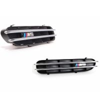 JHTJHNDTGFJHND 2Pcs Chrome รถ Fender แผงด้านข้าง Grilles Vents สำหรับ BMW 5 Series E60 51137896849 51137896850ป้าย M5คู่ซ้าย + ขวา