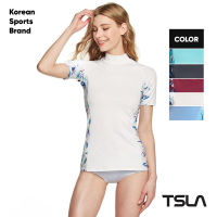 [NEW COLLECTION] [TSLA] Womens UPF 50+ Rash Guard Short Sleeve UV or SPF Surf Swim Shirts Water Beach Swimsuit Top I ชุดว่ายน้ำหญิง I เสื้อบิกินี่ I ชุดว่ายนํ้า I Summer (TM-FSR61)