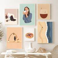 บทคัดย่อ Wall Art ภาพวาดผ้าใบโปสเตอร์และภาพพิมพ์สำหรับตกแต่งห้องนั่งเล่น-ร้านกาแฟ,พิซซ่า,ดำน้ำ,ว่ายน้ำ,แก้วไวน์