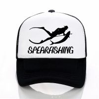 ■Fashion Spearfishing Print baseball cap Casual Cotton hip-hop mesh cap summer sports trucker hat