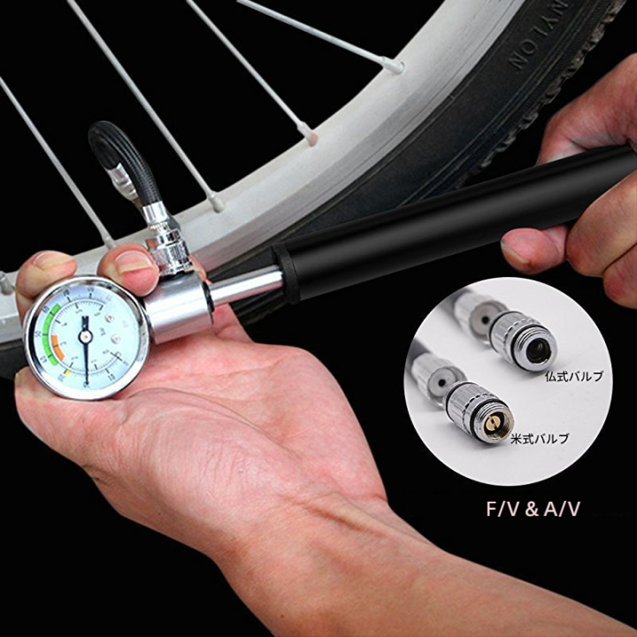 hand bike pump with pressure gauge