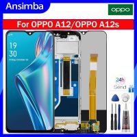 Ansimba Original 6.22นิ้วหน้าจอ LCD IPS สำหรับ OPPO A12/OPPO A12s จอแสดงผล LCD แบบสัมผัสหน้าจอเครื่องอ่านพิกัดแทนการประกอบสำหรับ A12 OPPO CPH2077 CPH2083 OPPO A12s กรอบกลางสำหรับ A12s OPPO A12 OPPO