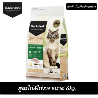 ??ส่งฟรีBlack Hawk (Cat) - Grain Free Adult Formula Chicken &amp; Turkey อาหารแมวเกรนฟรี สูตรไก่&amp;ไก่งวง ขนาด 6 kg. เก็บเงินปลายทาง ??