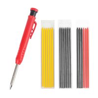 Solid Carpenter Pencil Set Hole Mechanical Pencil Refill Construction Marker Marking Tool for Carpenter Scriber Woodworking Arch