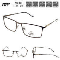 ?กรอบแว่นตา GEZE METAL รุ่น 1147-C2 เต็มกรอบสีเทา Vintage โลหะ น้ำหนักเบา ใส่สบาย (บริการตัดเลนส์สายตาราคาถูก)