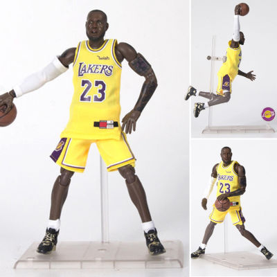 Figma ฟิกม่า Figure Action NBA Lakers Basketball Player นักบาสเก็ตบอล บาสเก็ตบอล Lakers เลเกอส์ LeBron James เลอบรอน เจมส์ 23 Yellow Jersey 1/9 Scale Ver แอ็คชั่น ฟิกเกอร์ Anime อนิเมะ การ์ตูน มังงะ ของขวัญ Gift Doll ตุ๊กตา manga Model โมเดล