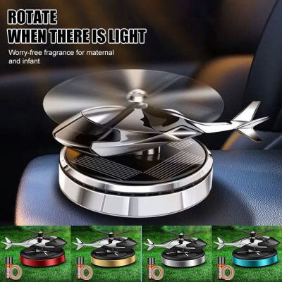 【DT】  hotCar Air Freshener Aircraft Perfume With Solar Powered Propellers Aroma Diffuser Rotating Propeller Easy Installation Dropship