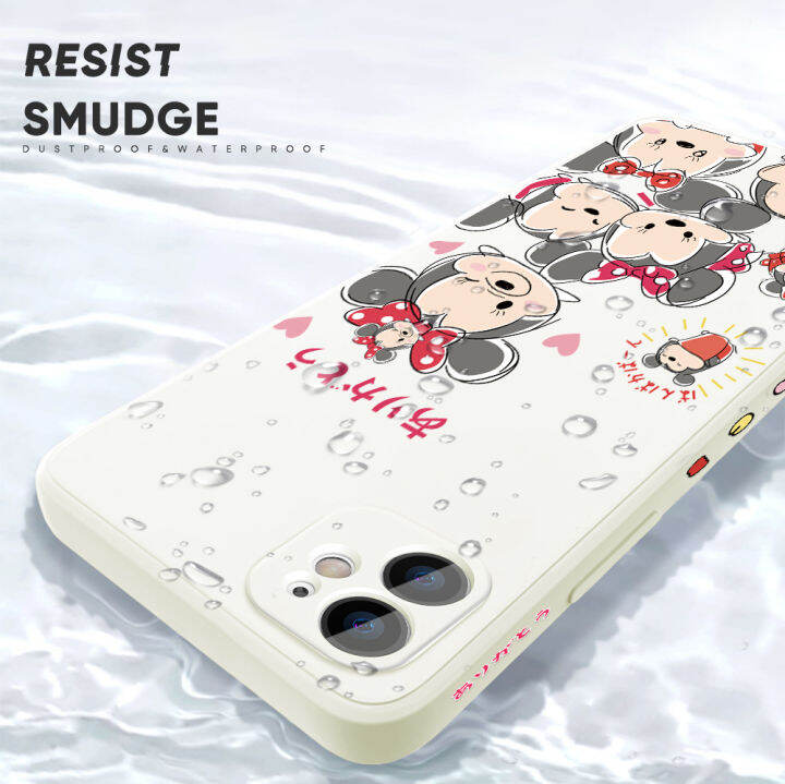 เคส-ggk-สำหรับ-realme-c30s-การ์ตูนน่ารักมิกกี้เมาส์มินี่เมาส์รูปแบบขอบสี่เหลี่ยมของเหลวปลอกซิลิโคนคลุมทั้งหมดกล้องเคสป้องกัน