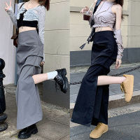 WOADA Korean Chic Pleated Casual Cargo Skirt Women 2023 Spring New Streetwear Fashion