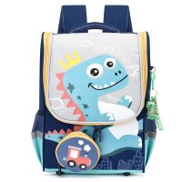 【LZ】✁⊕  Mochilas impermeáveis dos desenhos animados para meninos e meninas sacos escolares bonitos do dinossauro sacos primários para crianças primeira classe novos