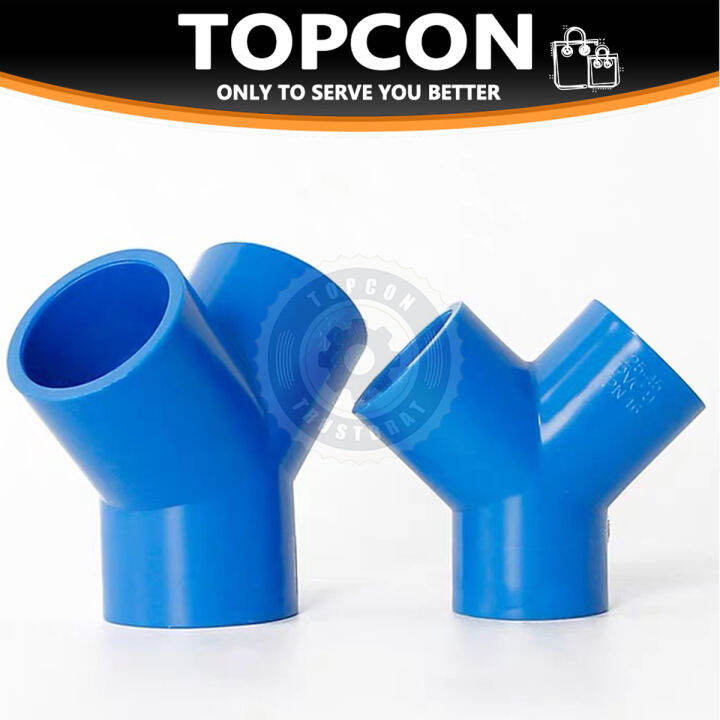 1/2" 3/4'' 1'' PVC Blue Y Tee Water Pipe Fittings Lazada PH