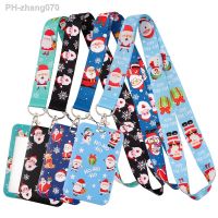 Santa Claus Cute Lanyards For Keys Chain ID Credit Card Cover Pass Charm Neck Straps For Friends Fashion Christmas Gifts