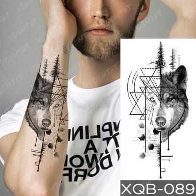 hot【DT】 Lobo Wolf temporary tattoo stickers wise tiger Linear Fake Tatu Arm  Leg Men Tatoo Kids