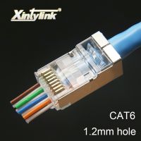 xintylink rj45 connector cat6 cat 6 plug 8p8c stp rg rj 45 lan shielded SFTP FTP network ethernet cable jack modular 1.2mm hole Cables