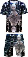 FIN WIND Mafumafu Two Dimensional Character Cartoon 3D Boys T-Shirt and Casual Shorts