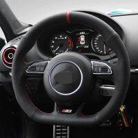 【YF】 Interior Custom Black Suede Car Steering Wheel Cover For Audi S1 (8X) S3 (8V) Sportback S4 (B8) Avant S5 (8T) S6 S7 RS Q3 SQ